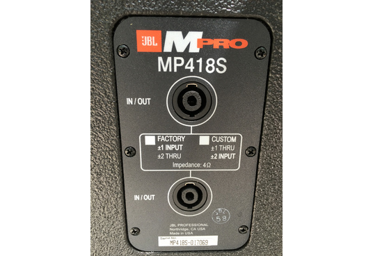 Акустическая система JBL Mpro MP418S, сабвуфер